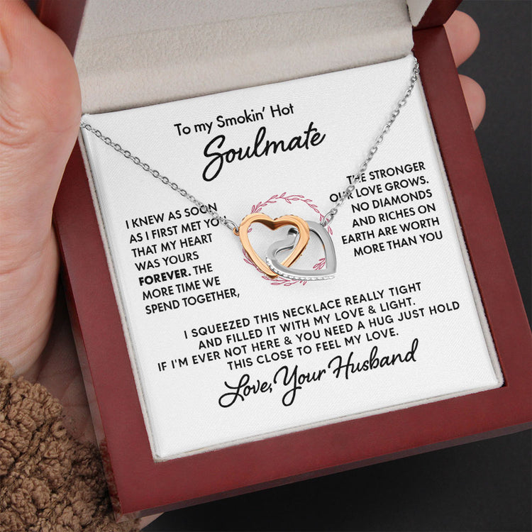 To My Wife Soulmate Girlfriend Necklace Gift - I knew as soon as I first met you that my heart was yours forever Love Knot Necklace, Alluring Beauty, Sunflower Necklace Gift 003A - TGV