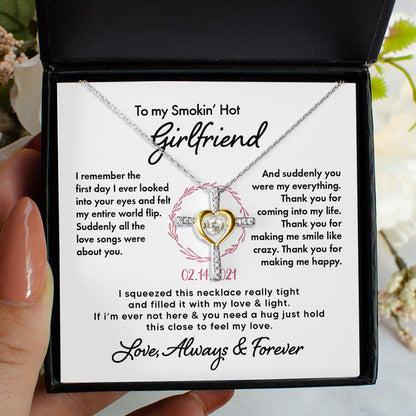 To My Wife Soulmate Girlfriend Necklace Gift I remember the first day I ever looked into your eyes - Custom Love Knot Necklace, Alluring Beauty, Sunflower Necklace Gift 003C - TGV