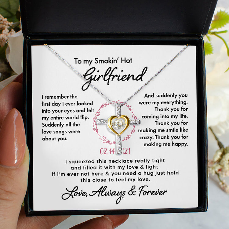 To My Wife Soulmate Girlfriend Necklace Gift I remember the first day I ever looked into your eyes - Custom Love Knot Necklace, Alluring Beauty, Sunflower Necklace Gift 003C - TGV
