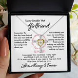 To My Wife Soulmate Girlfriend Necklace Gift I remember the first day I ever looked into your eyes - Custom Love Knot Necklace, Alluring Beauty, Sunflower Necklace Gift 003C - TGV