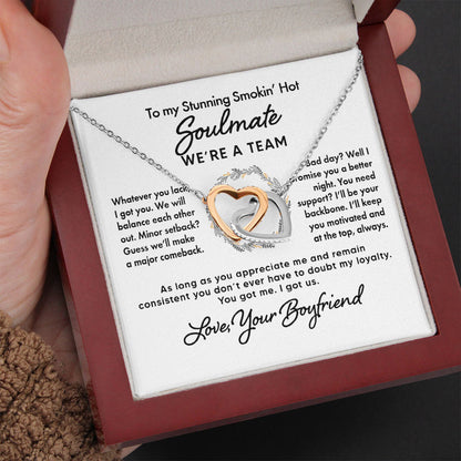To My Wife Soulmate Girlfriend Necklace Gift - You got me and I got us - Custom Love Knot Necklace, Alluring Beauty, Sunflower Necklace Gift 003E - TGV