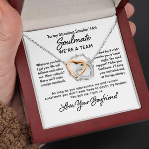 To My Wife Soulmate Girlfriend Necklace Gift - You got me and I got us - Custom Love Knot Necklace, Alluring Beauty, Sunflower Necklace Gift 003E - TGV