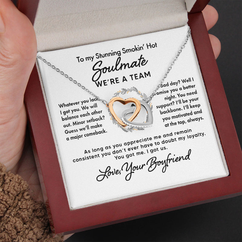 To My Wife Soulmate Girlfriend Necklace Gift - You got me and I got us - Custom Love Knot Necklace, Alluring Beauty, Sunflower Necklace Gift 003E - TGV