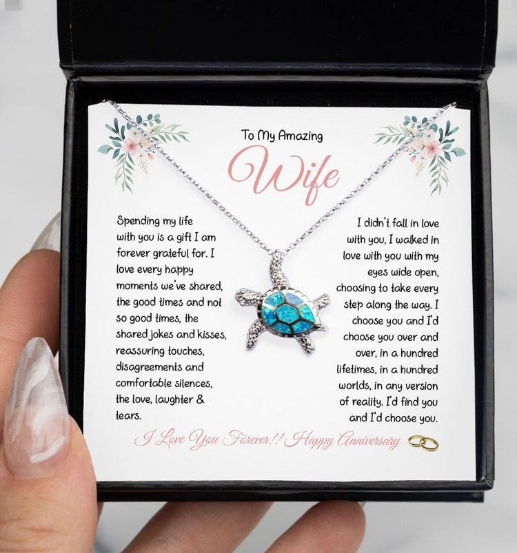 To My Wife, Soulmate Necklace Gift spending my life with you is a gift i am forever grateful for - Love Knot, Alluring Beauty, Sunflower, Turtle Necklace Girlfriend Gift - 364A - TGV