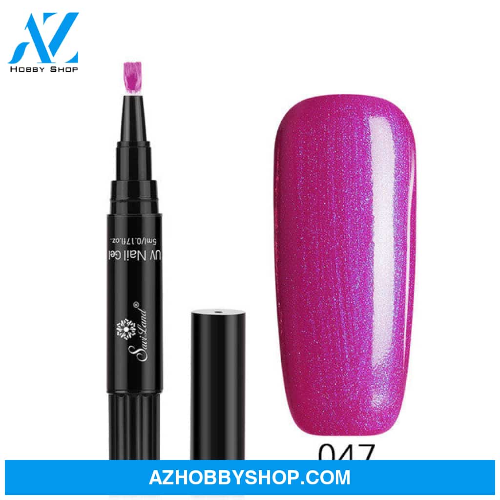 3 In 1 Gel Nail Varnish Pen Glitter One Step Art Polish Hybrid 047