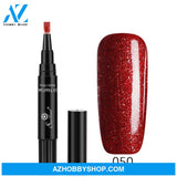 3 In 1 Gel Nail Varnish Pen Glitter One Step Art Polish Hybrid 050