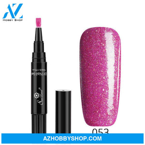 3 In 1 Gel Nail Varnish Pen Glitter One Step Art Polish Hybrid 053