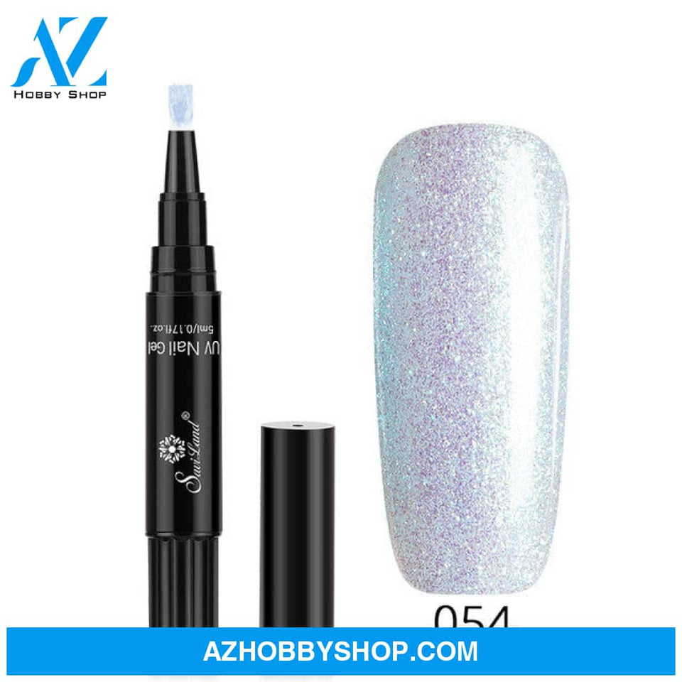 3 In 1 Gel Nail Varnish Pen Glitter One Step Art Polish Hybrid 054