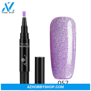 3 In 1 Gel Nail Varnish Pen Glitter One Step Art Polish Hybrid 057