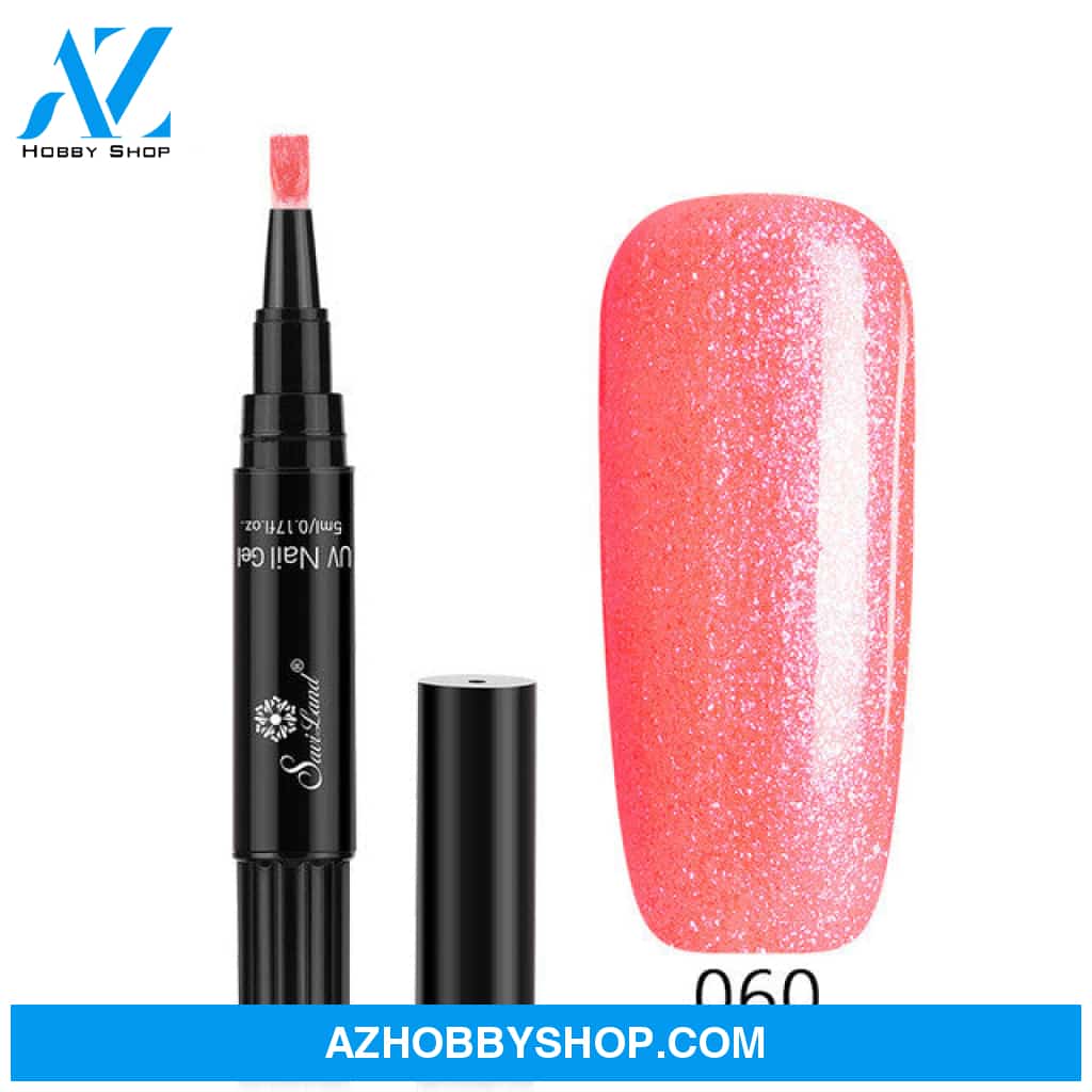 3 In 1 Gel Nail Varnish Pen Glitter One Step Art Polish Hybrid 060