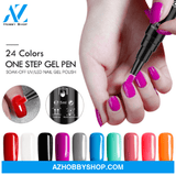 3 In 1 Gel Nail Varnish Pen Glitter One Step Art Polish Hybrid