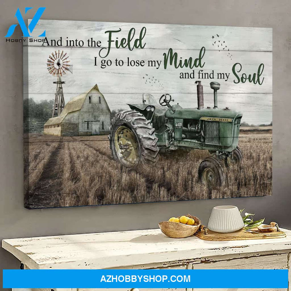 3-wheel tractor - And into the field I go to lose my mind and find my soul - Jesus Landscape Canvas Prints - Wall Art