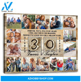 30 Year Wedding Anniversary Gift Personalized Love Canvas