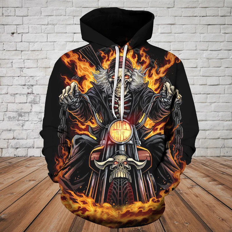 Skull Gifts Riding Skeleton Skull US Unisex Size Hoodie