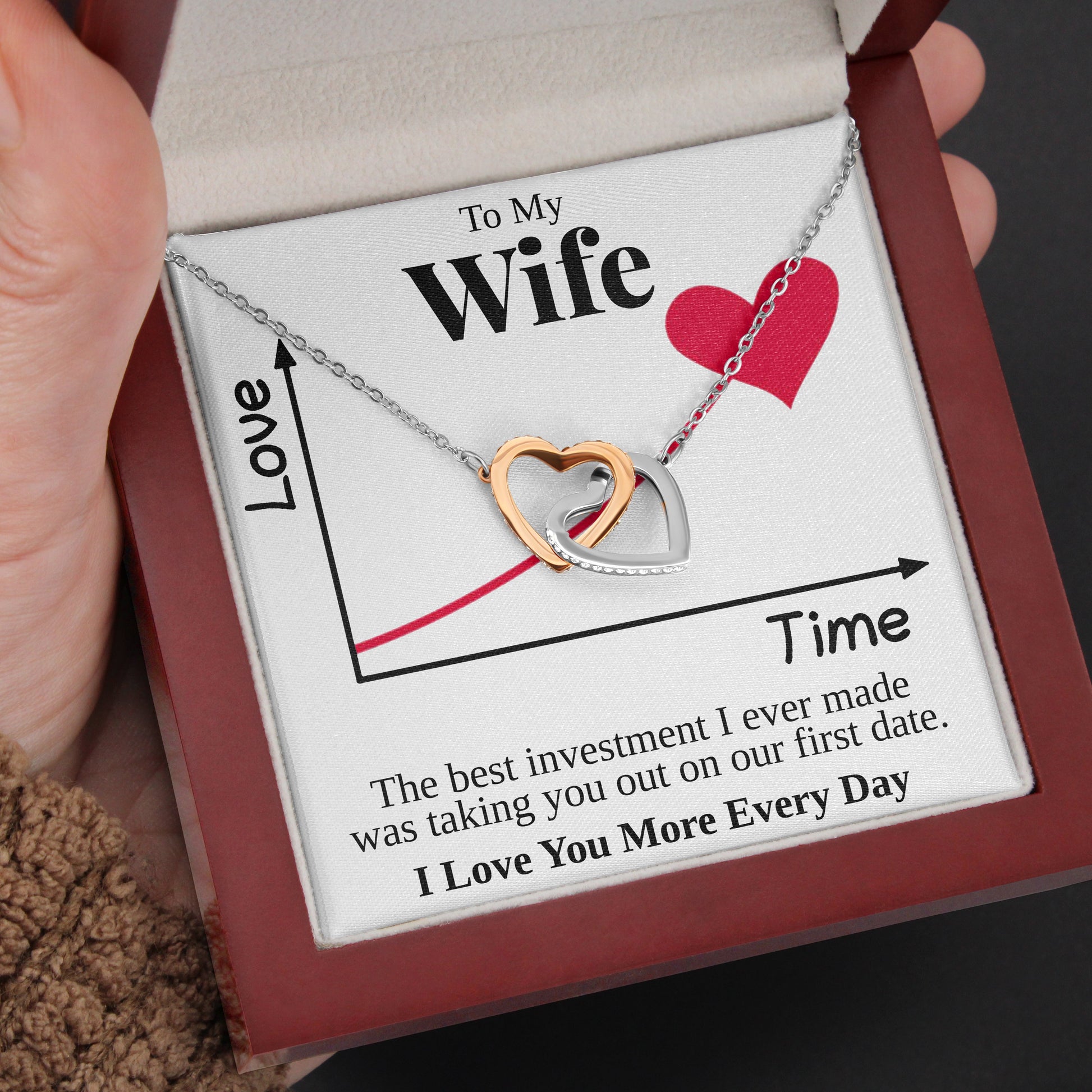 Interlocking Hearts Necklace- Pages Of My Life, I Choose You, Squid Love Gift For Wife, For Birthday, Christmas, Mother's Day