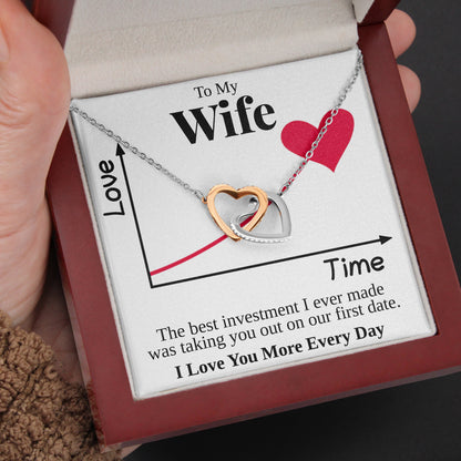 Interlocking Hearts Necklace- Pages Of My Life, I Choose You, Squid Love Gift For Wife, For Birthday, Christmas, Mother's Day