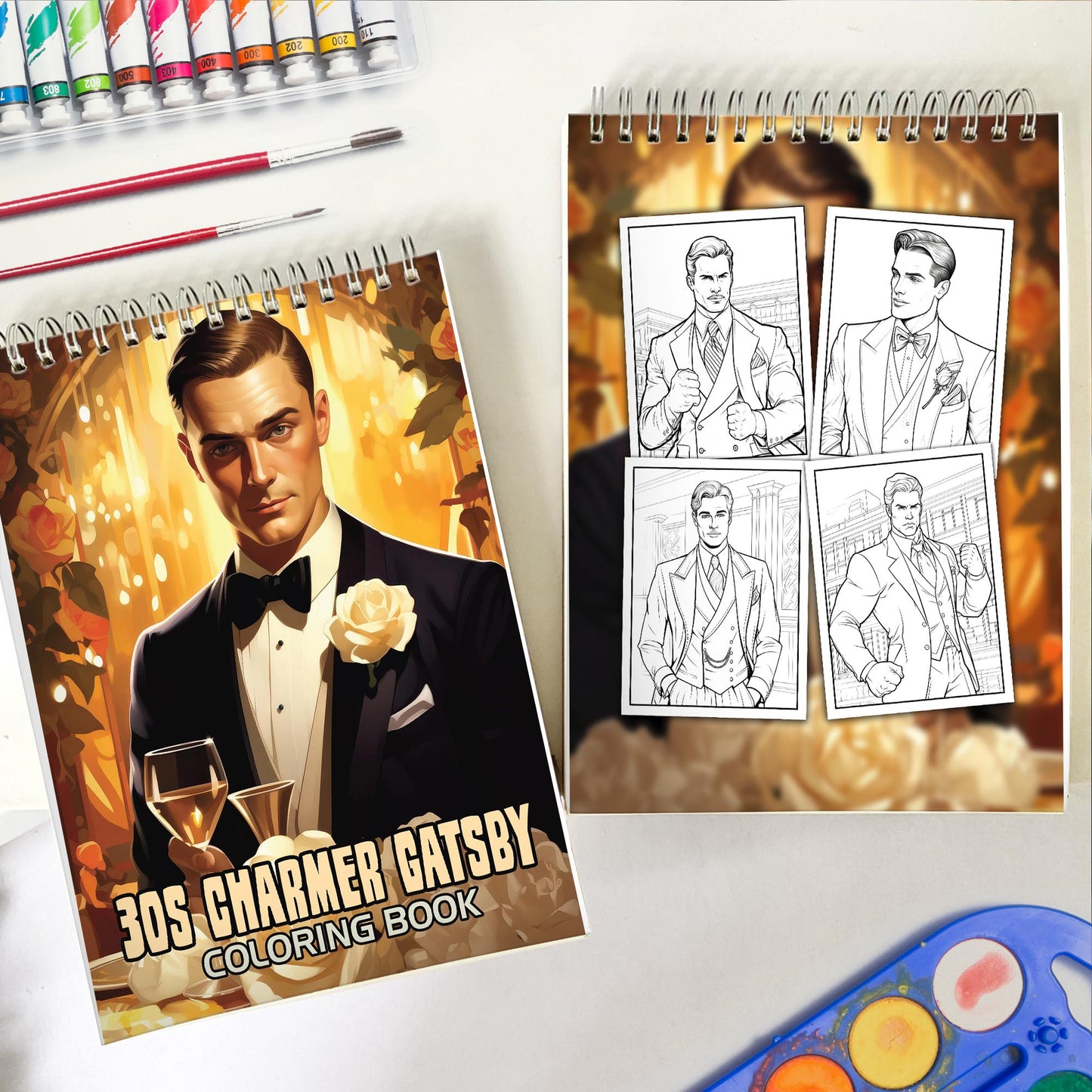 30s Charmer Gatsby Spiral Bound Coloring Book: 30 Enchanting Coloring Pages, Unleashing Your Creativity in the World of Charmer Gatsby