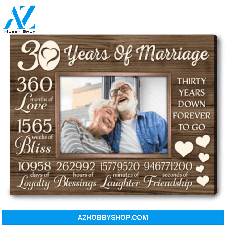 30th Wedding Anniversary Gift For Couple Gift Ideas For 30 Year Anniversary Personalized Anniversary Canvas
