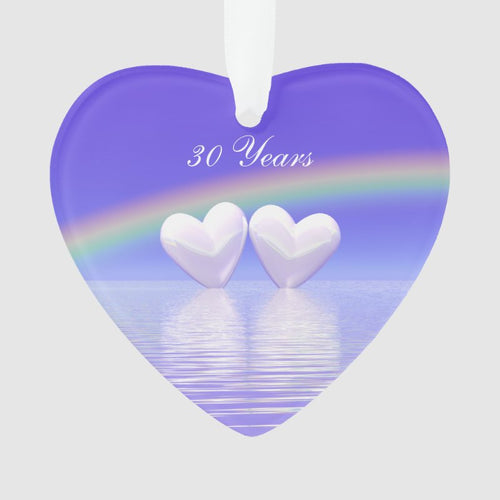 30Th Anniversary Pearl Hearts Ornament
