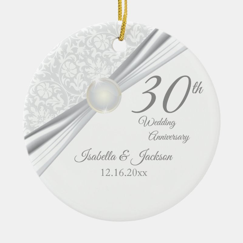 30Th Pearl  Anniversary Ceramic Ornament