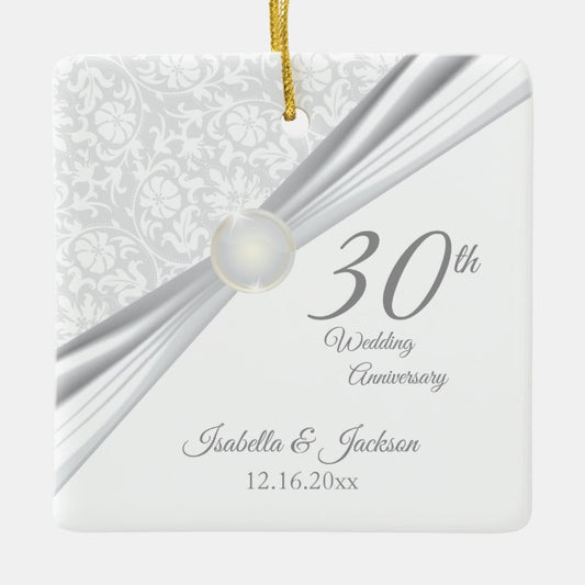 30Th Pearl  Anniversary Ceramic Ornament