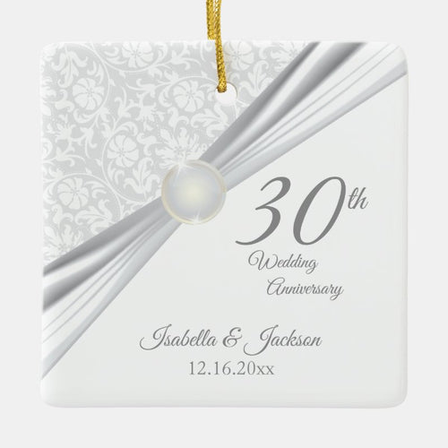 30Th Pearl  Anniversary Ceramic Ornament