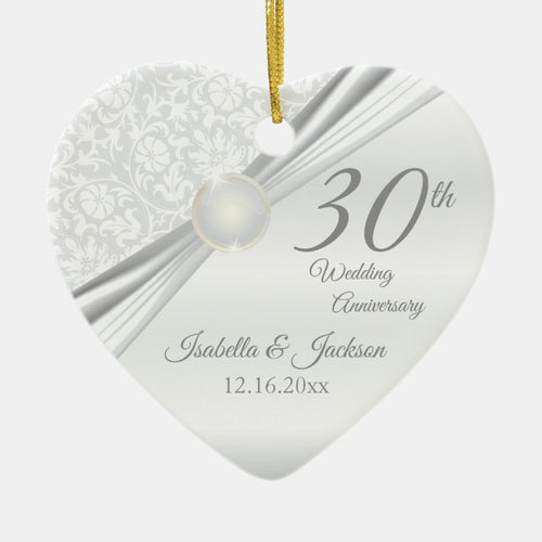 30Th Pearl  Anniversary Ceramic Ornament