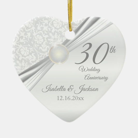 30Th Pearl  Anniversary Ceramic Ornament
