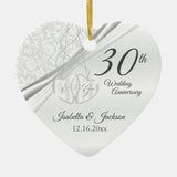 30Th Pearl Wedding Anniversary Ceramic Ornament