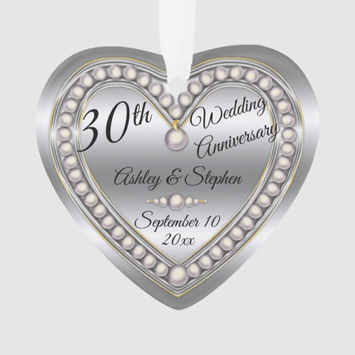 30Th Wedding Anniversary Pearl Jubliee Keepsake Ornament