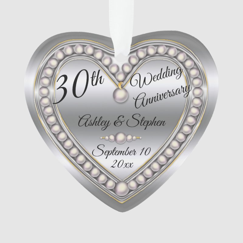 30Th Wedding Anniversary Pearl Jubliee Keepsake Ornament