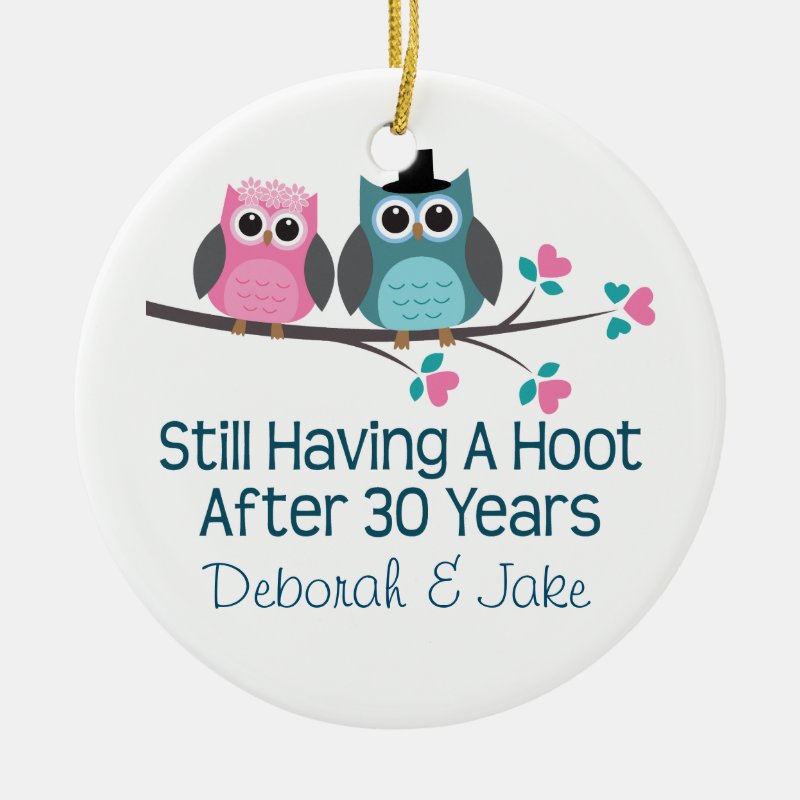 30Th Wedding Anniversary Personalized Gift Idea Ceramic Ornament