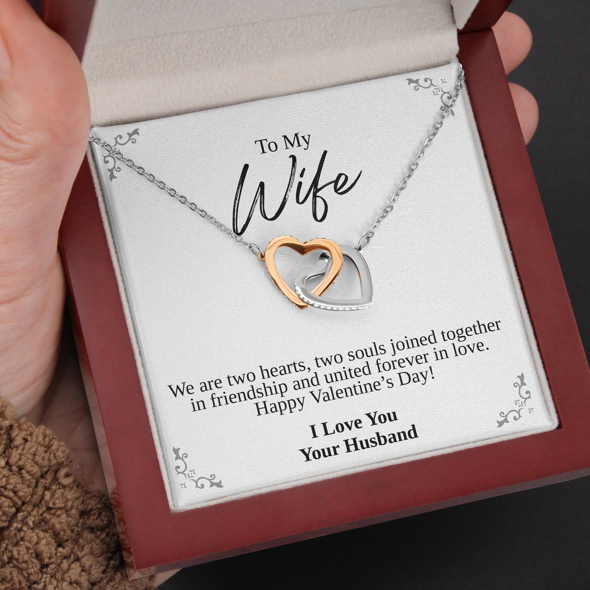 Interlocking Hearts Necklace- Pages Of My Life, I Choose You, Squid Love Gift For Wife, For Birthday, Christmas, Mother's Day