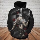 Unisex Hoodie All Over Printed Skull Gifts Rose Skull All Over Printed US Unisex Size Hoodie