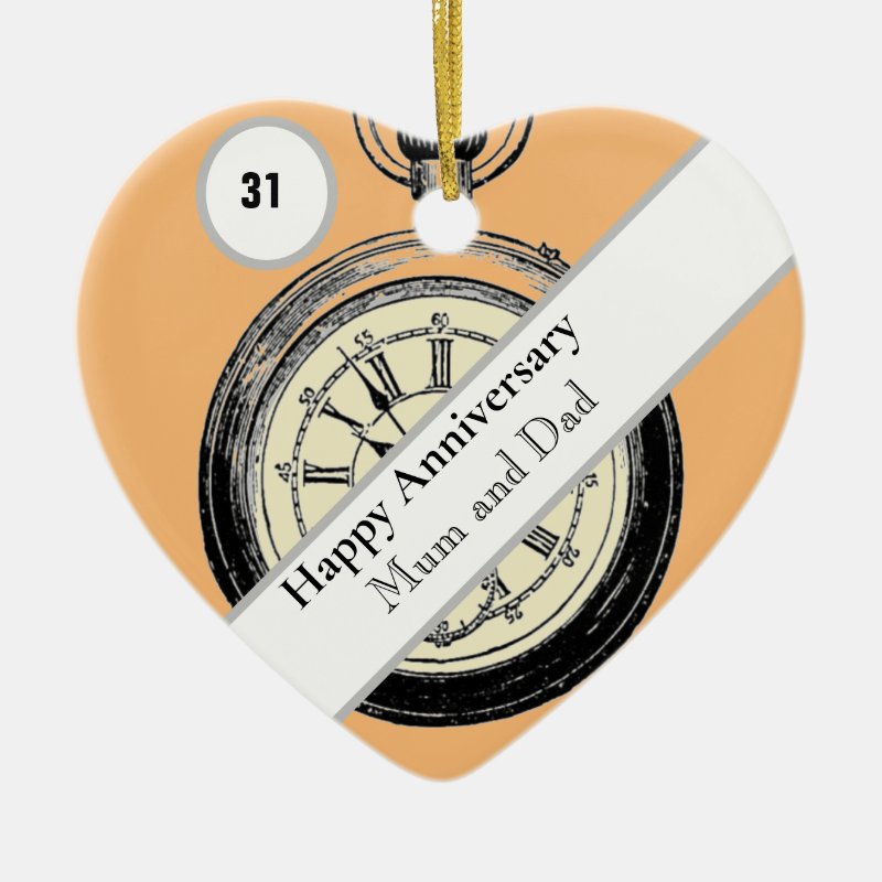 31St Wedding Anniversary Ceramic Ornament