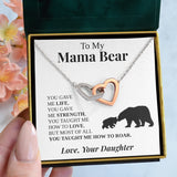 To My Mama Bear "Mama Bear" Interlocking Hearts Necklace