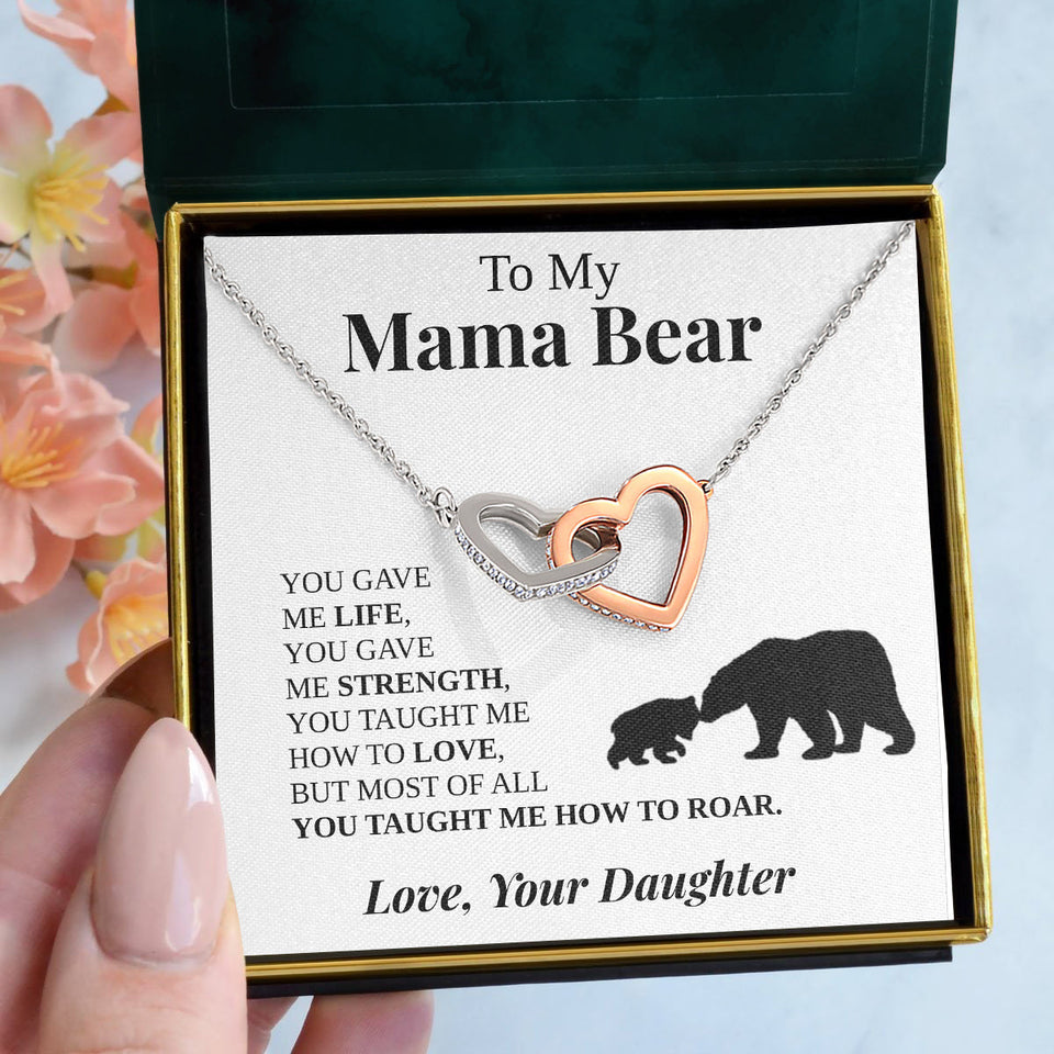 Pamaheart- To My Mama Bear | "Mama Bear" | Interlocking Hearts Necklace