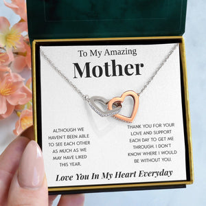 Interlocking Hearts Necklace-To My Amazing Mother In My Heart Gift For Mom, For Birthday, Christmas, Mother's Day