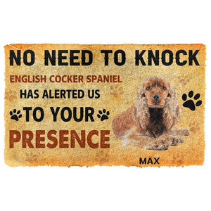 3D No Need To Knock English Cocker Spaniel Dog Custom Name Doormat