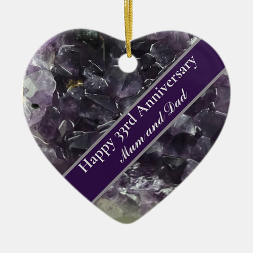 33Rd Wedding Anniversary Editable    Ceramic Ornam Ceramic Ornament