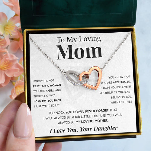 Pamaheart- Interlocking Hearts Necklace- To My Loving Mom 