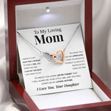 Interlocking Hearts Necklace- To My Loving Mom I Believe in You The Best Thing My Loving Mother Gift For Christmas, Mother's Day