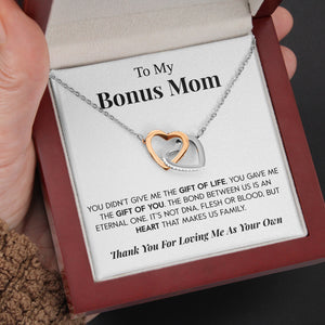 Interlocking Hearts Necklace- To My Bonus Mom My Friend Gift of You Gift For Mom For Birthday