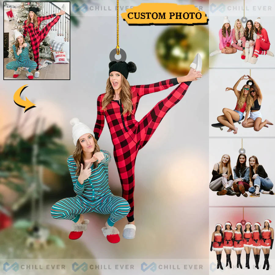 Custom Photo Friend Christmas Ornaments - 2022 Custom Christmas Ornaments HB