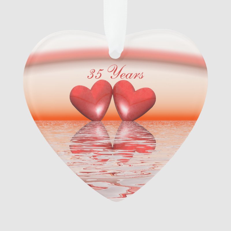 35Th Anniversary Coral Hearts Ornament