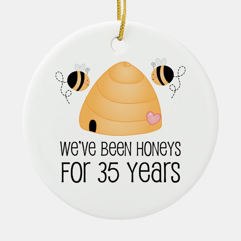 35Th Anniversary Couple Gift Ceramic Ornament
