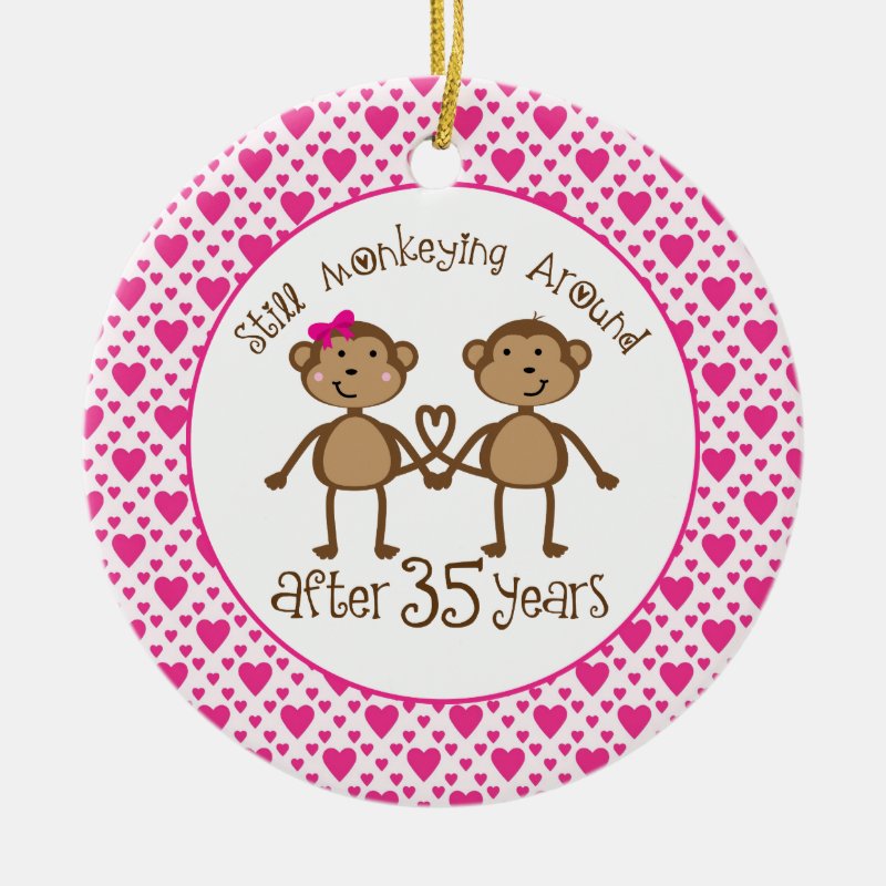 35Th Anniversary Monkey Love Ornament