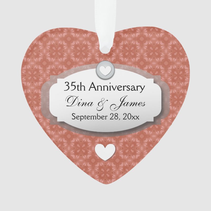 35Th Anniversary Wedding Anniversary Coral Z22 Ornament