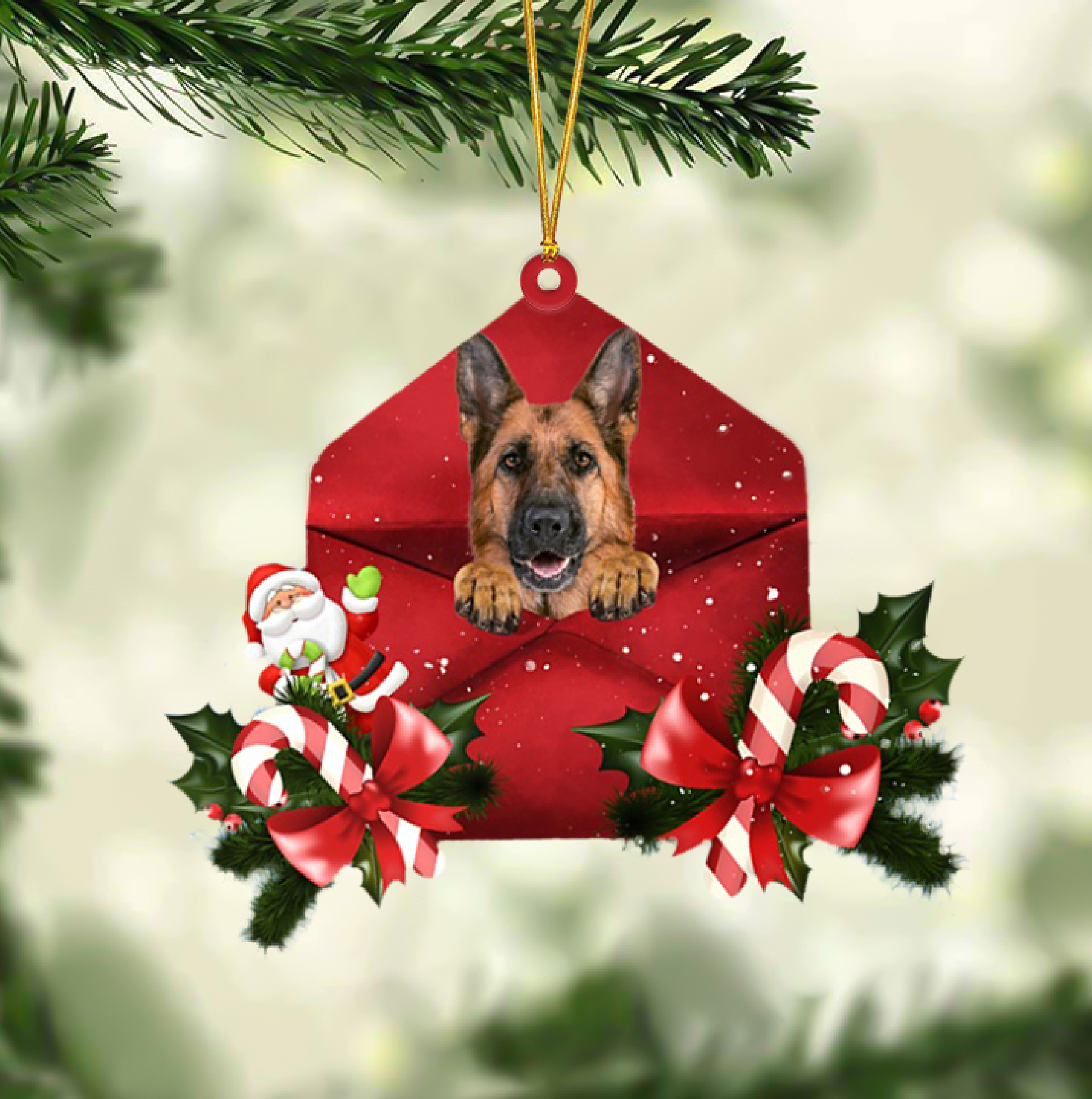 German Shepherd Christmas Letter Ornament Dog Christmas Decoration