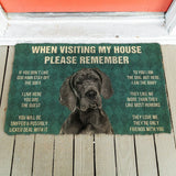 Great Dane House Rules Doormat | Colorful | Size 8x27'' 24x36''